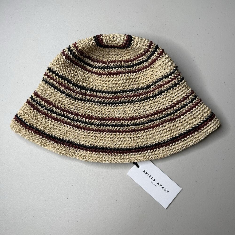 Apiece Apart Chambira Hat Tan Red Stripe - Picture 1 of 5